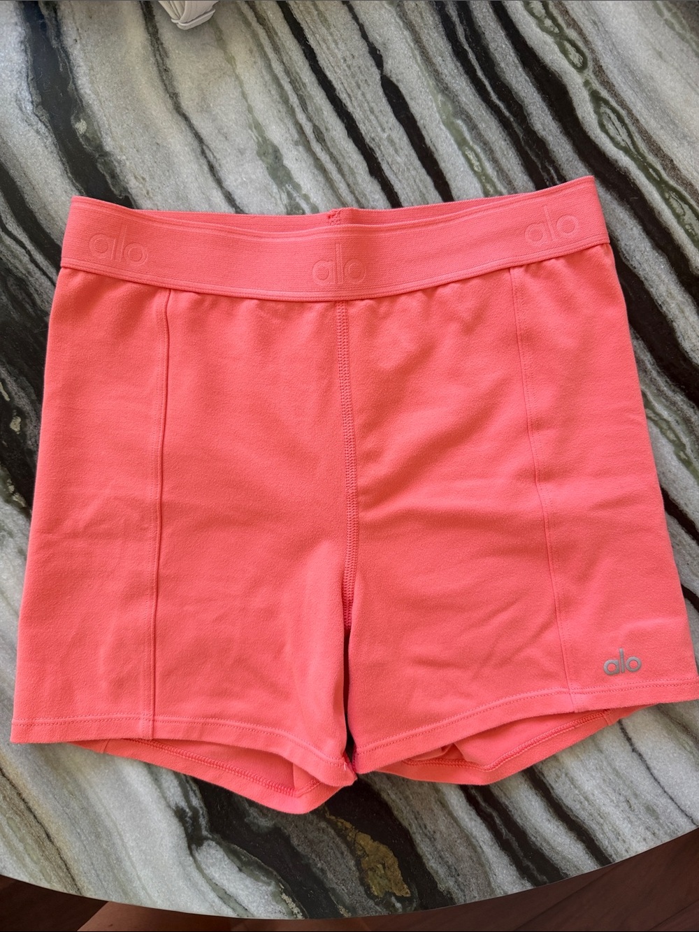 ALO Yoga candy orange Bike Shorts XS